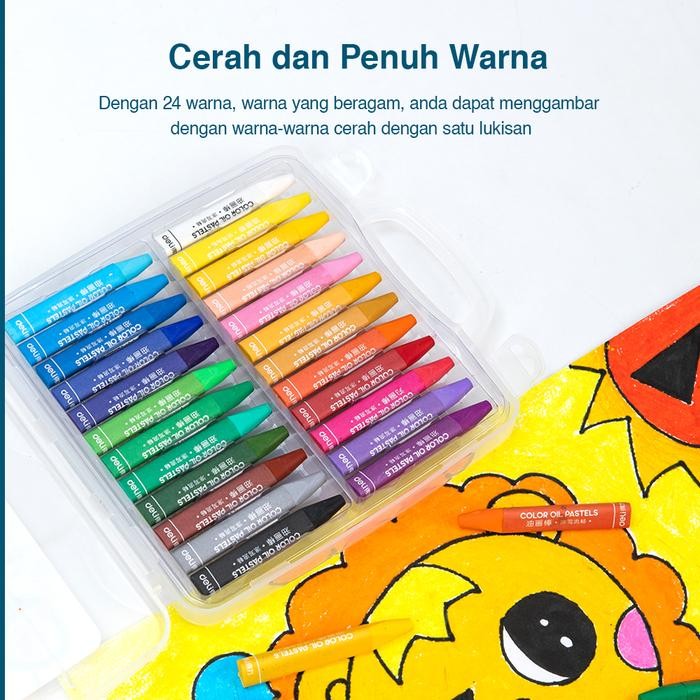 

Deli Krayon Sekolah 12/24/36 Warna Cerah bentuk segitiga ergonomis tangan bersih 72070 72072 72073
