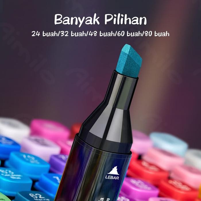 

[READY] Aimilo Spidol Warna Warni 1 Set Sketch Marker 2 Tip Touch Marker 48/60/80 Warna Stationery