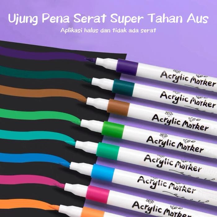 

[READY] Aimilo Spidol Acrylic Marker Spidol Warna Warni 1 Set DIY Painting Akrilik Marker 48/60/80