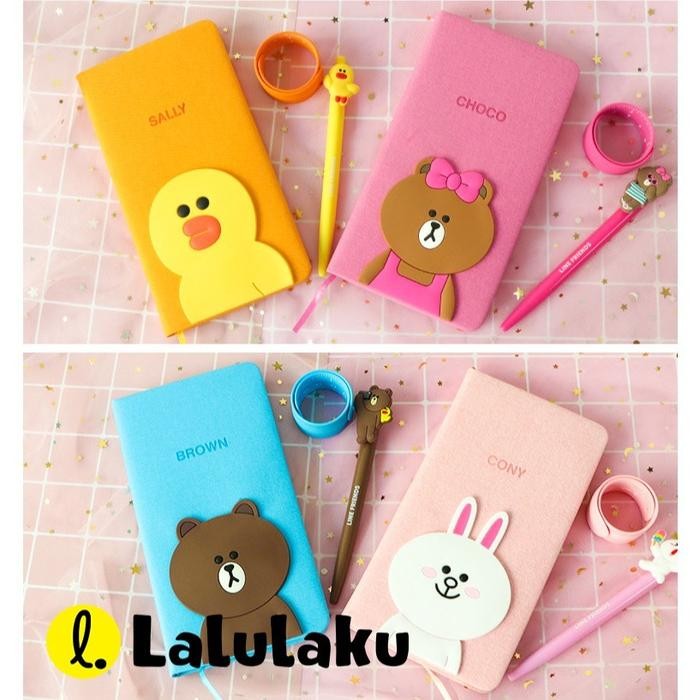 

TUMI Set Note Book Unicorn Line Brown Cony / Buku Diary Kado Unik Lucu