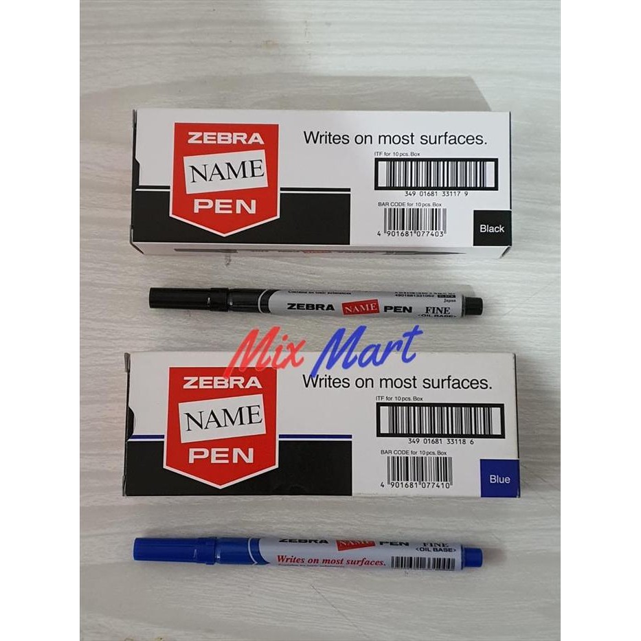 

I77W Spidol Name Pen Zebra Oil Base Fine