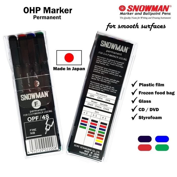

I77W (Set) Spidol Permanen / Permanent Marker 4 Warna - Snowman Ohp F / Ohp M
