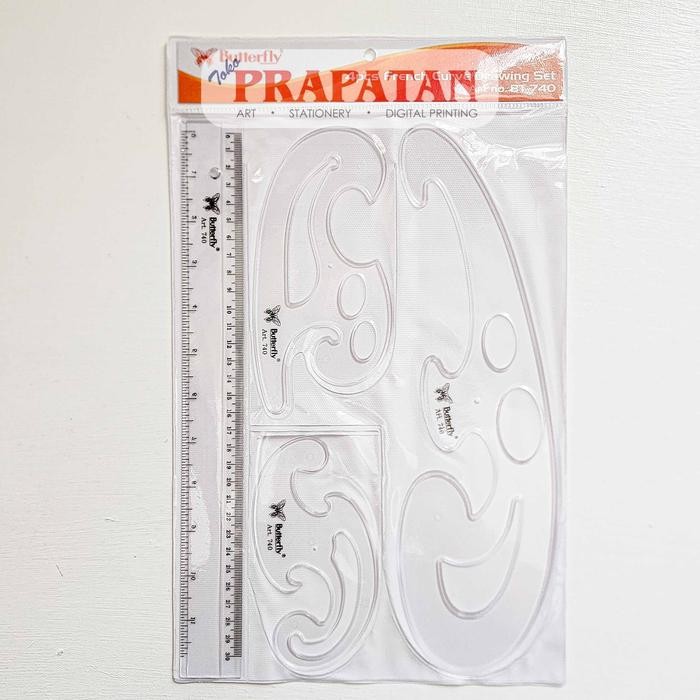 

I77W Penggaris Curva Butterfly Art 740 French Curve Drawing Ruler Set