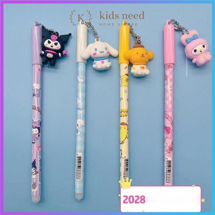 

I77W (12Pcs) Grosir Bolpen Gel Fancy +Gantungan / Pulpen Tinta 1 Box Mika / Pen Jel Motif