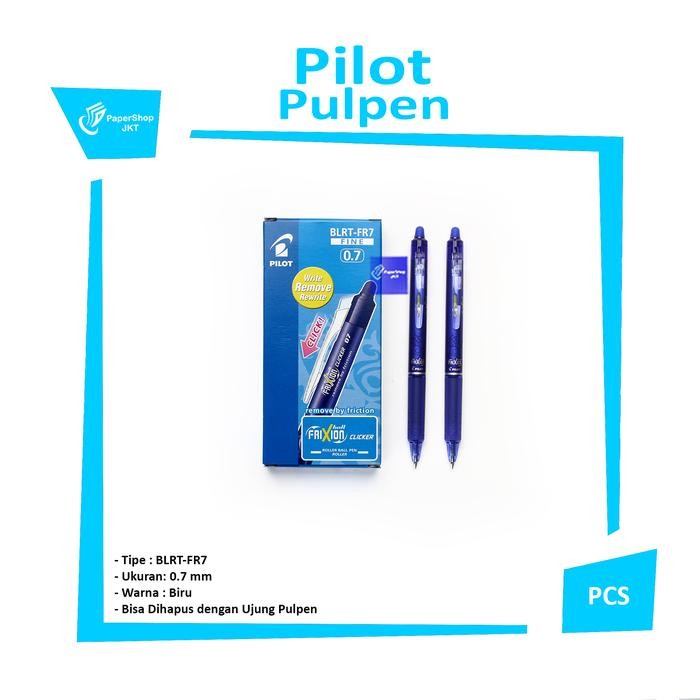 

I77W Frixion Pilot Pulpen 0.7 Biru ( Bisa Dihapus )