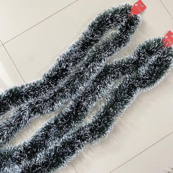 2 Meter x 9cm Tinsel Slinger Salju Rumbai Gaba gaba Bulat Tebal Hiasan Pohon Natal Dekorasi Ruangan
