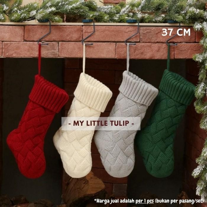 Gantungan Kaoskaki Rajut Santa Aksesoris Pohon Natal Kado Natal Bagus
