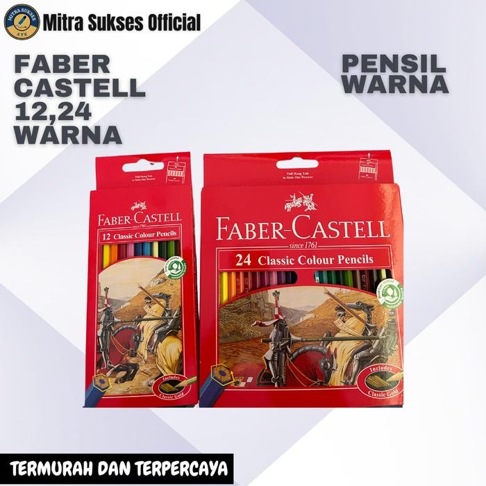 

PENSIL WARNA FABER CASTELL 24 WARNA PANJANG CLASSIC