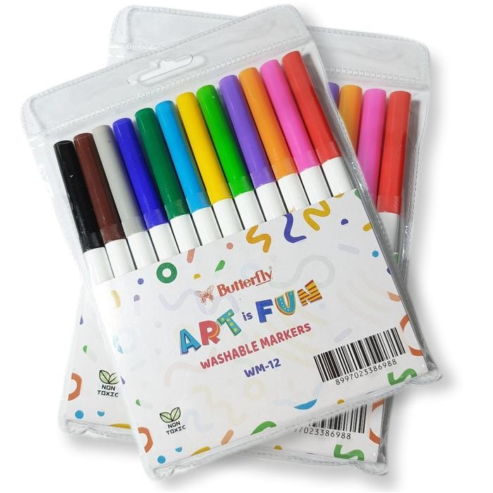 

BUTTERFLY - Washable Markers WM12 - SET