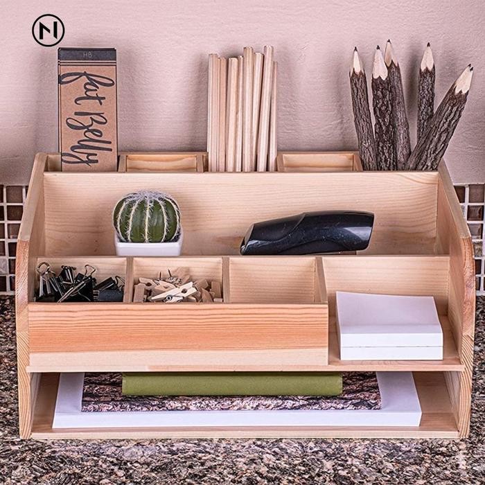 

Stationary Stand Organizer Rak Penyimpan Alat Tulis Pulpen Klip Nota