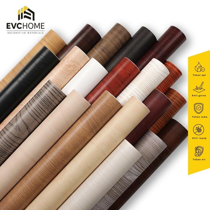EVCHOME 60CM x 3M Wallpaper Sticker Lemari/HPL Sticker Lemari Serba Guna/Wallpaper Dinding Serat