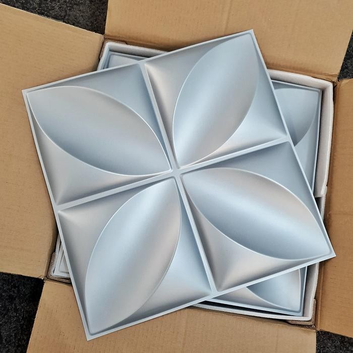 3D WALLPANEL WALL PANEL PVC .Bukan sticker wallpaper foam D006 GREY