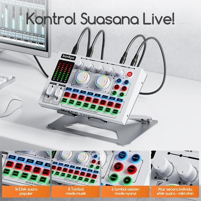 Bonkyo F999MAX sound card live broadcast equipment full set Bluetooth live sound card F999 soundcard