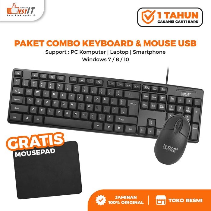 

KEYBOARD KOMPUTER PC COMBO KEYBOARD MOUSE BEST USB FREE MOUSEPAD LAPTOP COMPUTER