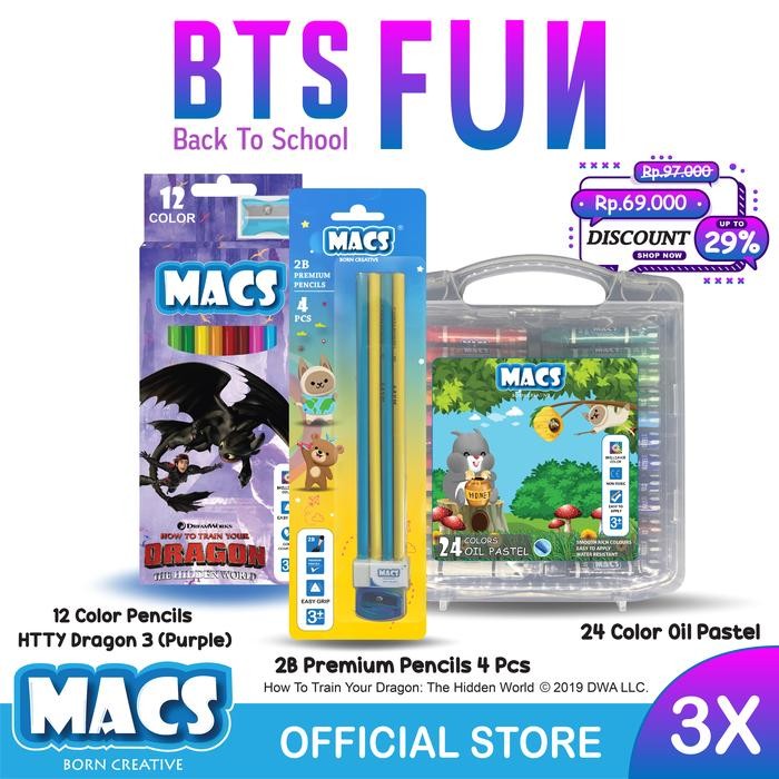 

BTS Fun MACS Pensil 2B Pensil Warna Crayon