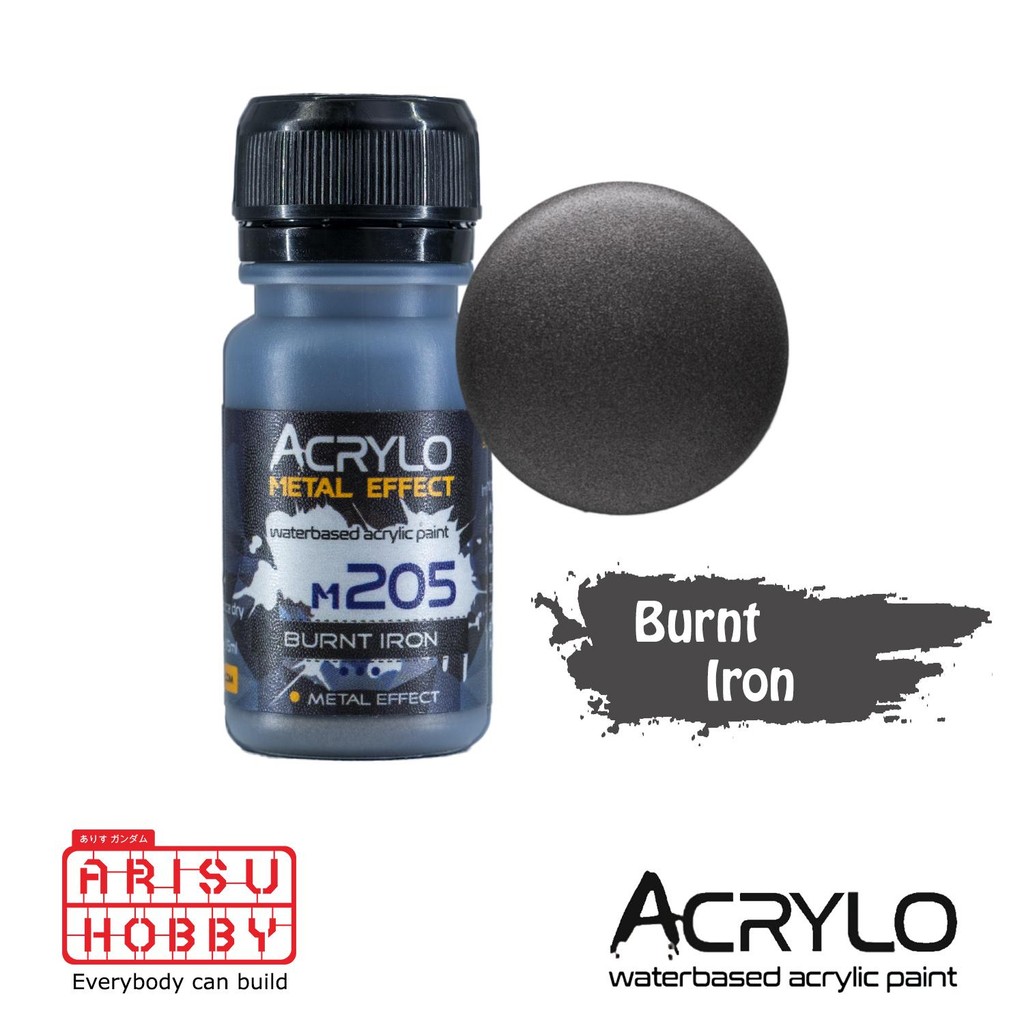 

ACRYLO METALLIC BURNT IRON M205 Acrylic Paint Color Cat Gundam