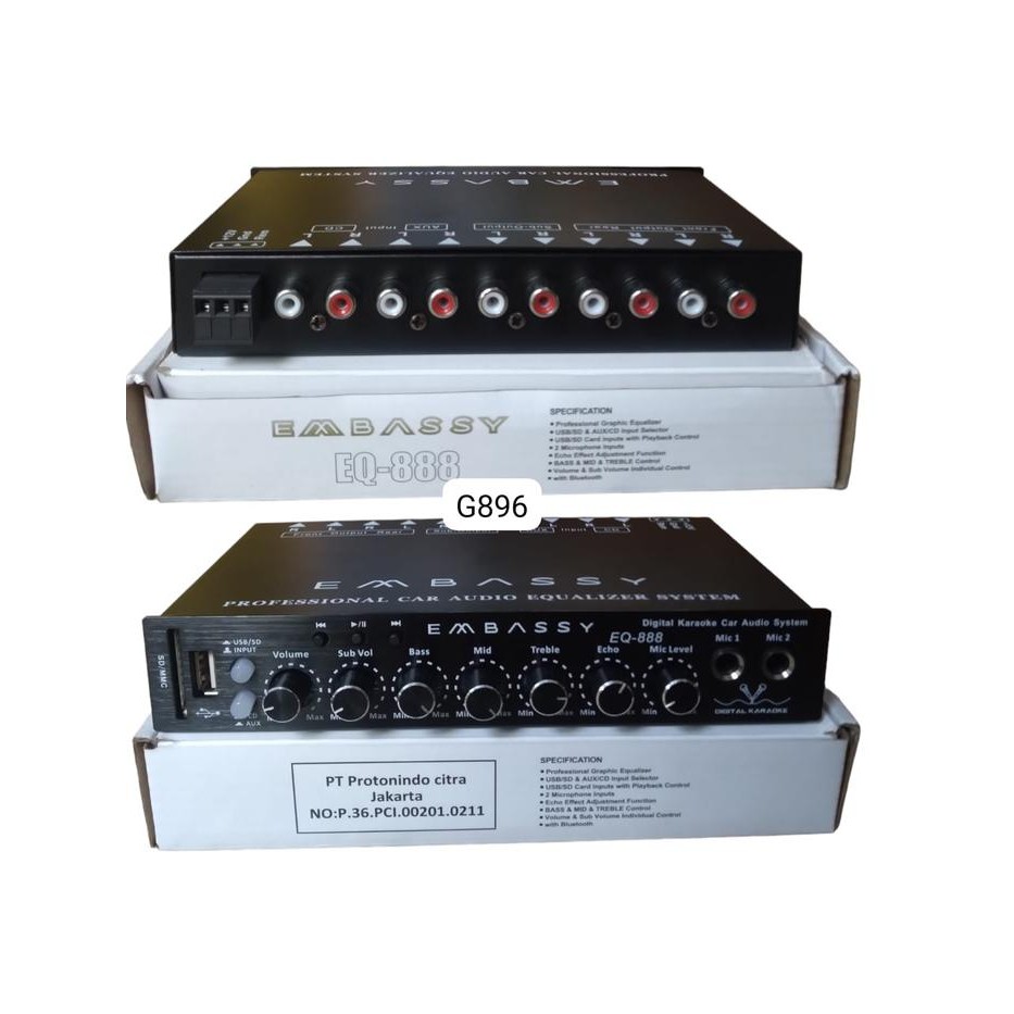 G896 AMPLIFER MINI MENAMBAH ALAT KARAOKE CAR AUDIO PARAMETRIK BLUETOOTH EMBASSY GRAFHIC PROFESIONAL