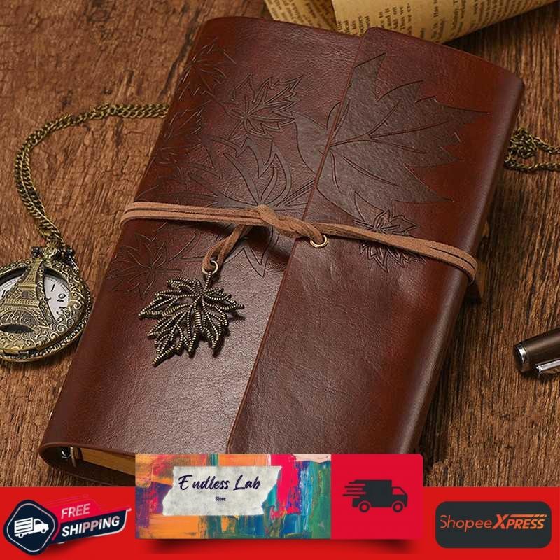 

Buku Catatan Kerja Binder Notebook Cover Kulit Vintage Maple