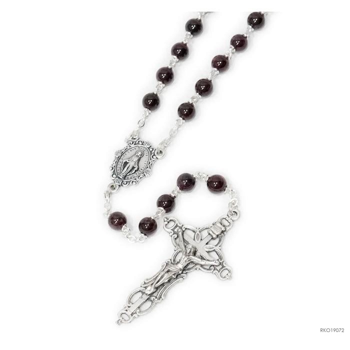 New // Rosario Batu Garnet 6Mm Toko Katolik // 100% Original