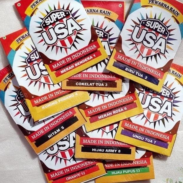 

(Allthebest) WANTEX Super USA WARNA LENGKAP Pewarna Kain Jeans Pakaian Tie Dye Baju Sumbo Sumba