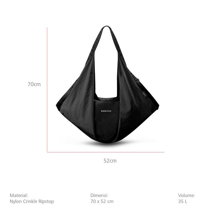 Bodypack Audagami 1.0 Tasuki Bag Tas Selempang Travel Kerja Kuliah Ringan Stylish - Hitam