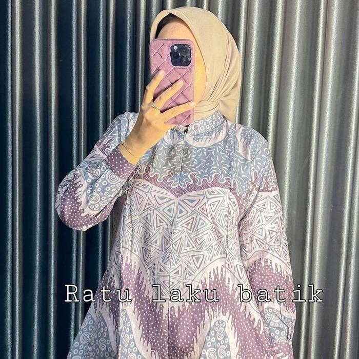 Batik wanita blouse batik modern Arabella Katun Baju Panjang Baju Panjang Muslim Atasan