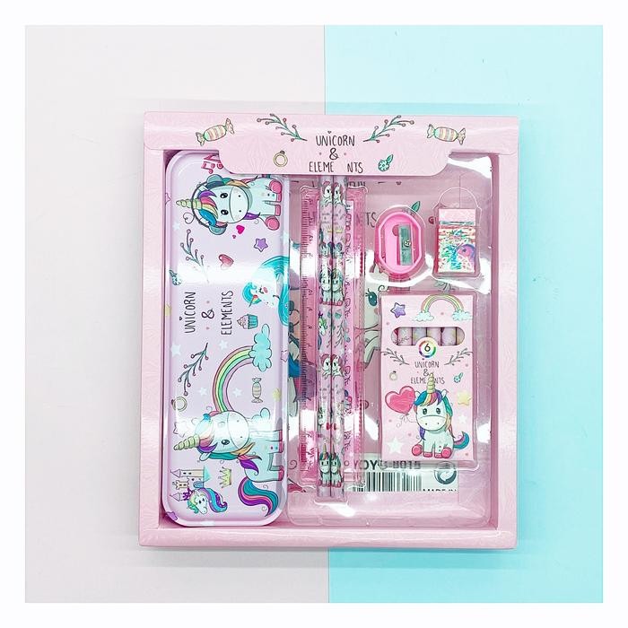 

SARI Kotak Pensil Unicorn Set Crayon 6 Collors