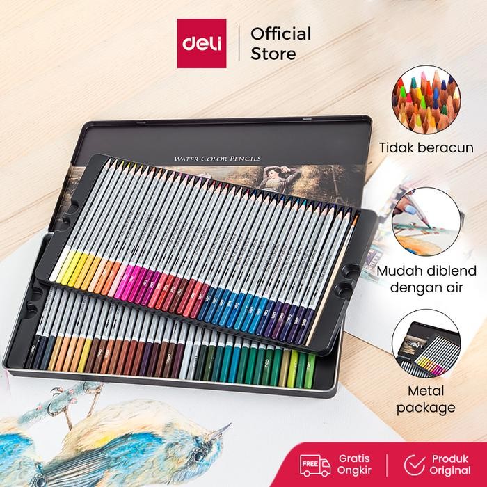 

SARI Deli Pensil Warna Cat Air / Watercolor Pencil - 72C Warna/Color 6524