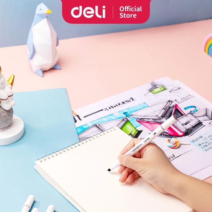 

SARI Deli Spidol Desain Profesional 12 Warna Ujung Ganda 70700-12