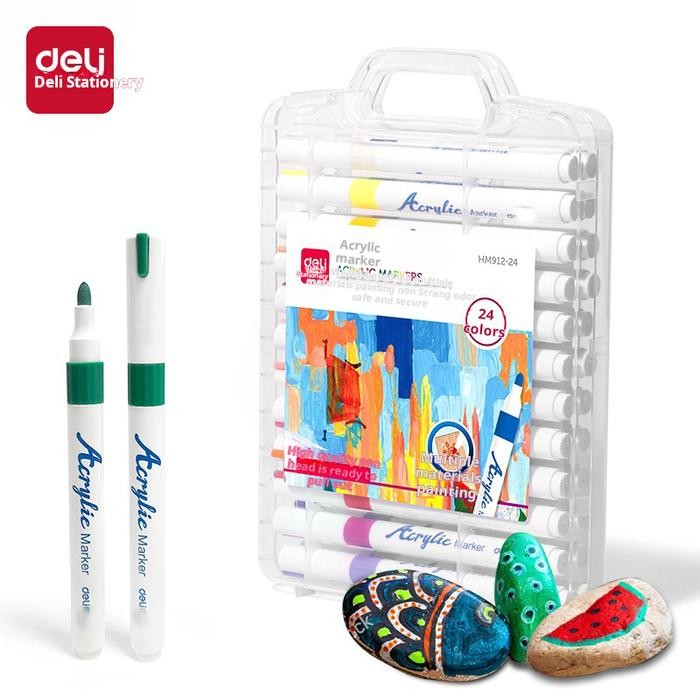 

SARI Deli Spidol Akril / Acrylic Marker 64/48/36/24/12 Color Hm912 Akrilik Stationery Tinta