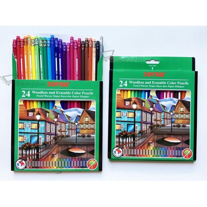 

SARI Pensil Warna Dapat Dihapus Erasable Joyko Cp-115 1 Set = 24 Warna