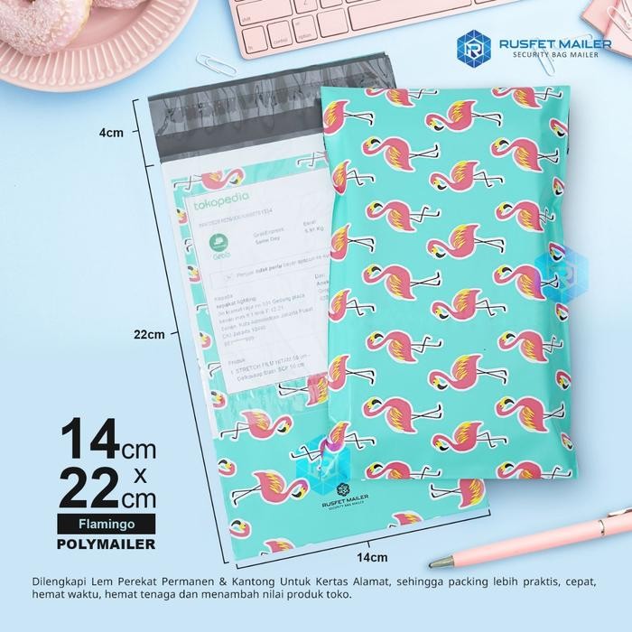 

5WUM Amplop Plastik Polymailer Flamingo (Uk 25 Cm X 35 Cm)