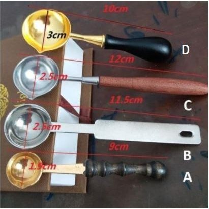 

5WUM Sealing Wax Spoon - Sendok Lilin Stempel Tembaga & Kayu Berkualitas Tinggi Cocok Untuk