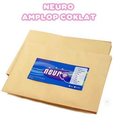 

5WUM Neuro Amplop Coklat Folio + Seal / Lem Isi 100 Lbr