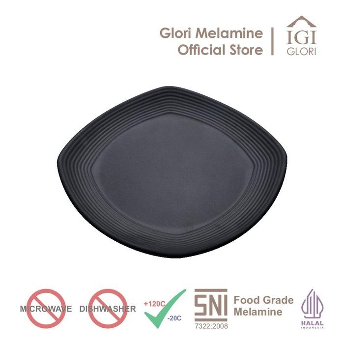 N6VA Glori Melamin 9 Inch Piring Makan Restoran Ceper Ulir Original G2409