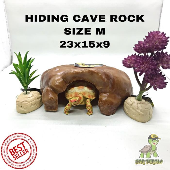 HIDING CAVE ROCK size M / RUMAH SULCATA TORTO REPTIL KADAL