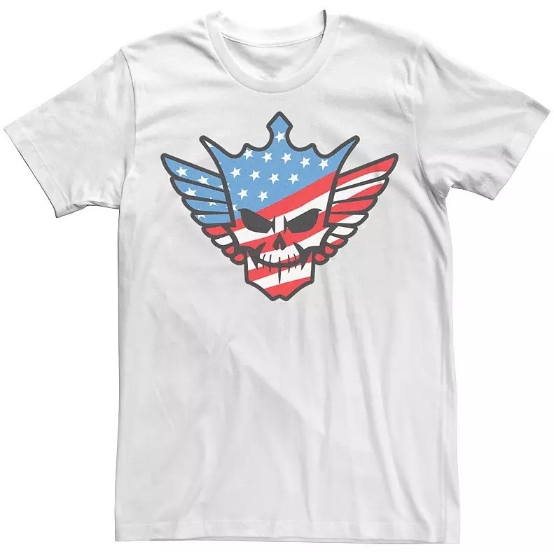 WWE Cody Rhodes USA Bendera Cetak Tengkorak Lencana Grafis T-Shirt Katun CrewNeck Unisex Pria Wanita