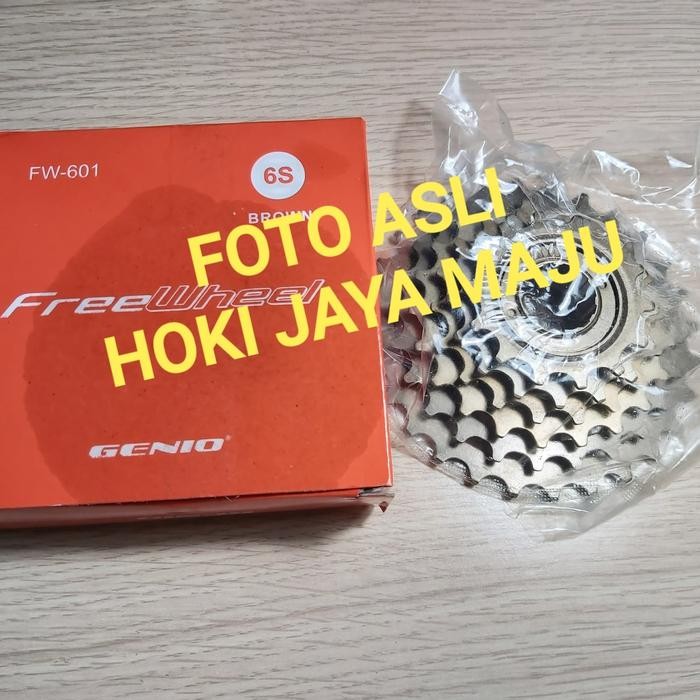 freewheel 6 speed gear sproket ulir fw 601 1/2" x 3/32" genio ori