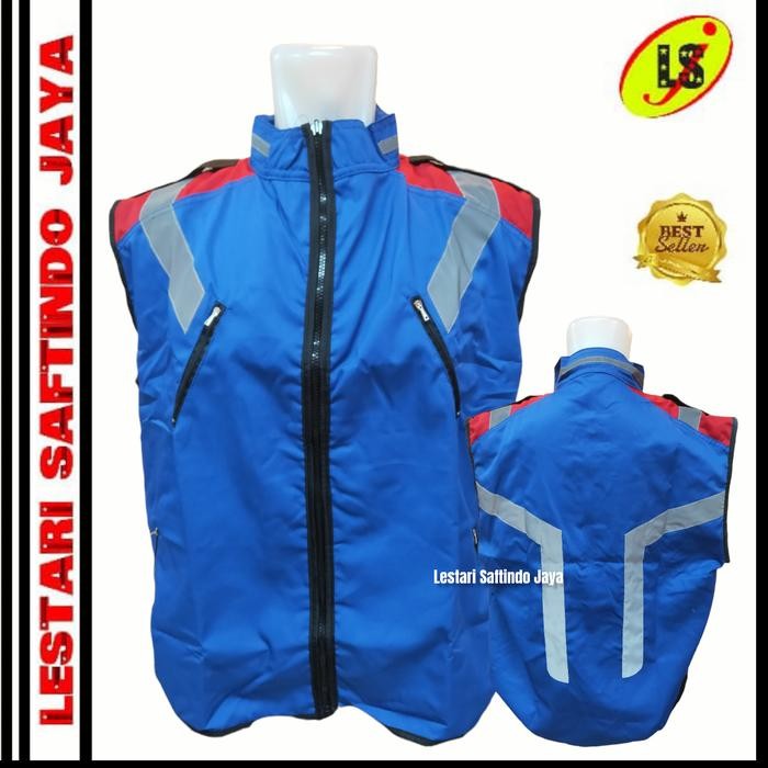 Safety Vest /Rompi Safety Bahan Taslan Terbaru Kombinasi Biru