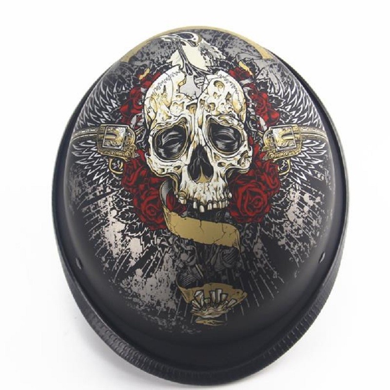 Motorcycling Safety Helmet WW2 German Matte Style Helmet ABS Protection Helmet Skeleton Racing