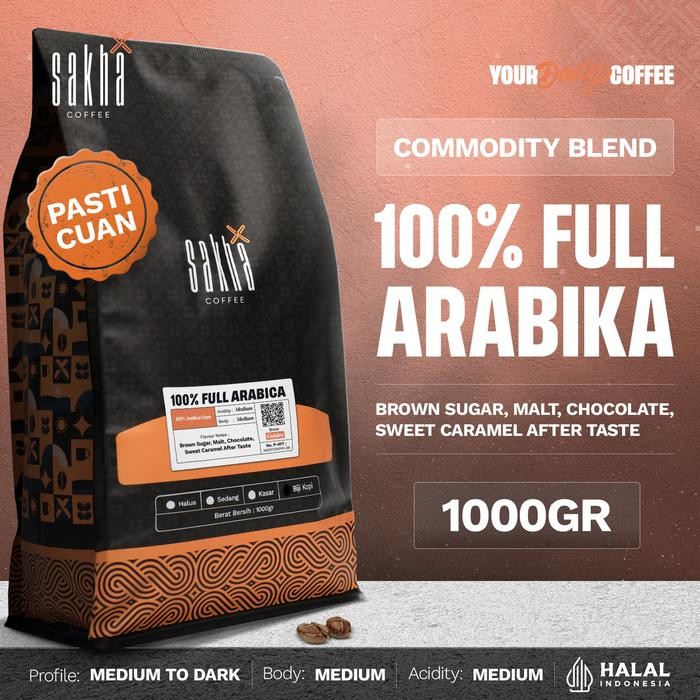 

BIJI KOPI 100% FULL ARABICA Commercial 1kg Espresso Based By Sakha Coffee Roastery