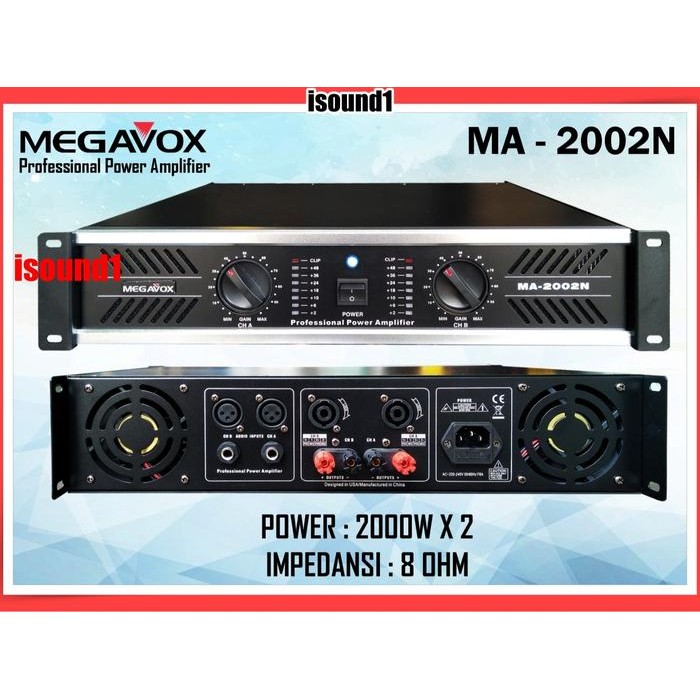 POWER AMPLIFIER MEGAVOX MA 2002 BARU AMPLI MEGAVOX MA 2002N MA2002 ORI