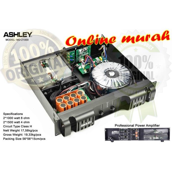 POWER AMPLI ASHLEY MD21000 ORIGINAL ASHLEY MD 21000 CLASS H