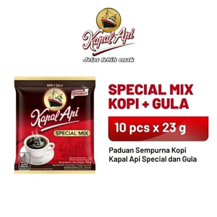 

KOPI KAPAL API SPECIAL MIX - PER Renceng (10 x 23gr) kopi hitam plus gula Coffee Bubuk