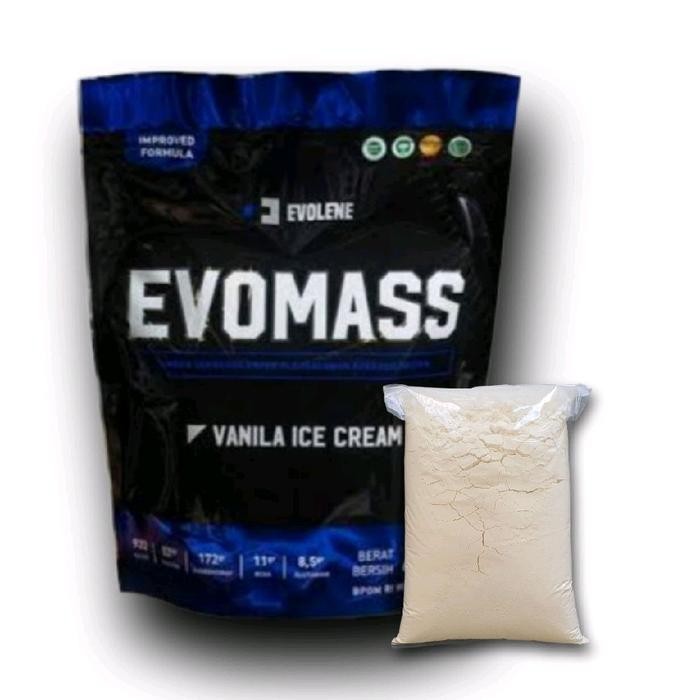 Evolene Evomass1kg 500gr mass gainer whey protein repack