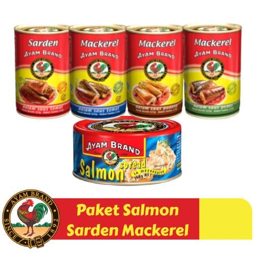 

READY AYAM BRAND PAKET IKAN SALMON SARDEN MACKEREL KALENG - PAKET SEAFOOD KALENG