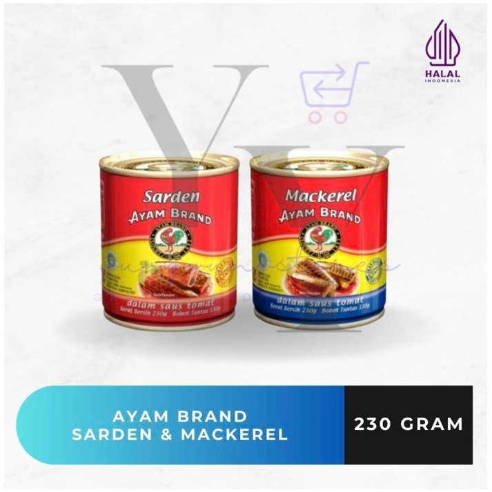 

READY AYAM BRAND SARDEN MACKEREL SAUS TOMAT 230 GR - SARDEN KALENG BERKUALITAS