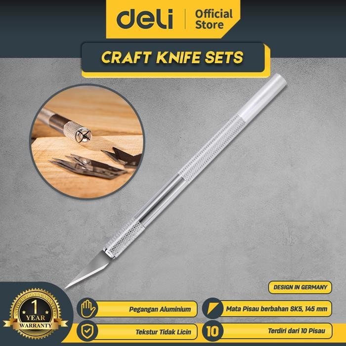 

Deli Pisau Ukir Metal Set / Craft Knife Set 10 in 1