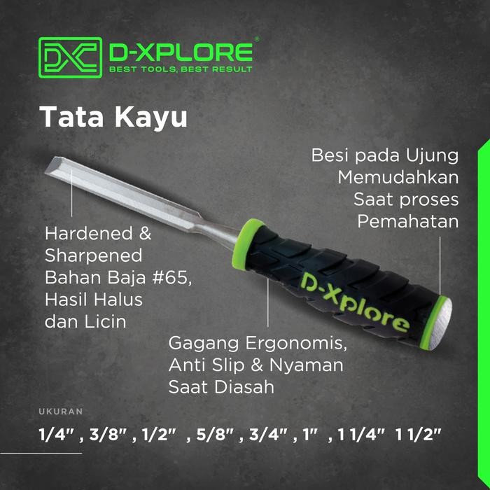 

Pahat Kayu Baja Gagang Nyaman Ukuran Lengkap D-Xplore