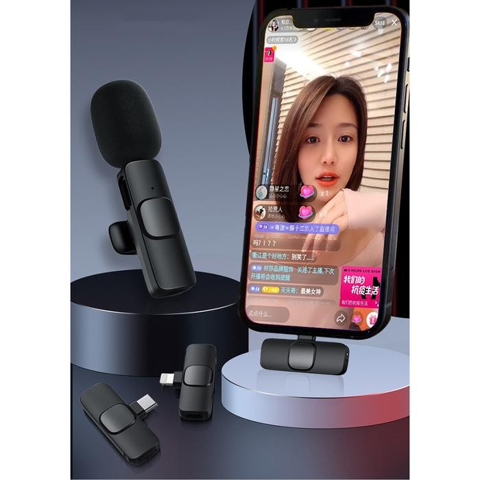 Microphone Wireless Lavalier Lapel Mic Clip On Vlogger Podcast Youtube